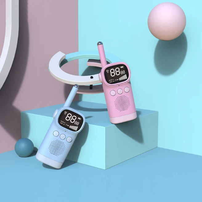 2021 New Handheld Mini Kids Walkie Talkie Two Way Radio 3KM Range Children Walkie-talkie Intercom Christmas Gifts