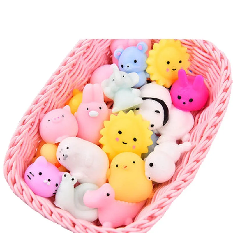 S1768 Mochi Сжимаемый милый антистрессовый набор мягкие мини-животные Светящиеся в темноте детские