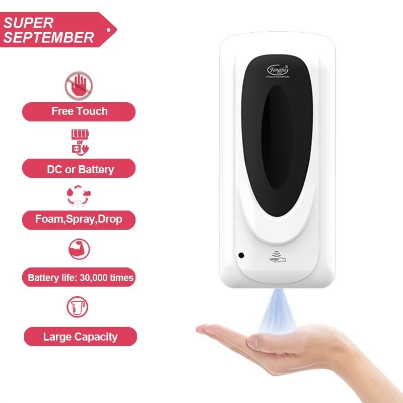 
1000 ML Wall Mounted Touchless Hand Sanitizer Dispenser Automatic Alcohol Soap Dispenser 