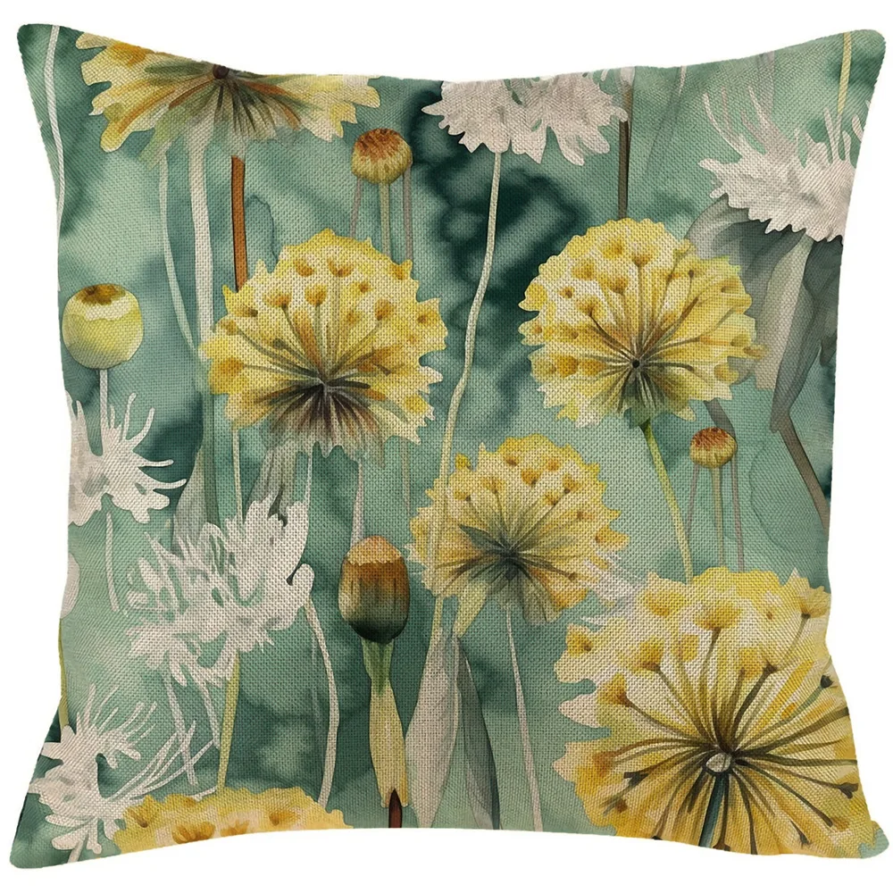2023 Home Decorative Printed Linen luxury european sunflower Throw Pillow Cases Sofa Bedroom Flower Cushion Covers Pillow Case
