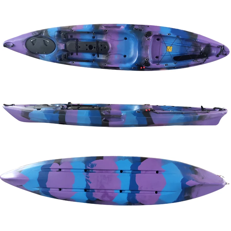 Best quality canoe single sit on top fishing kayak pedal drive 3.6m pedal kayak  aluminum seat with customized logo