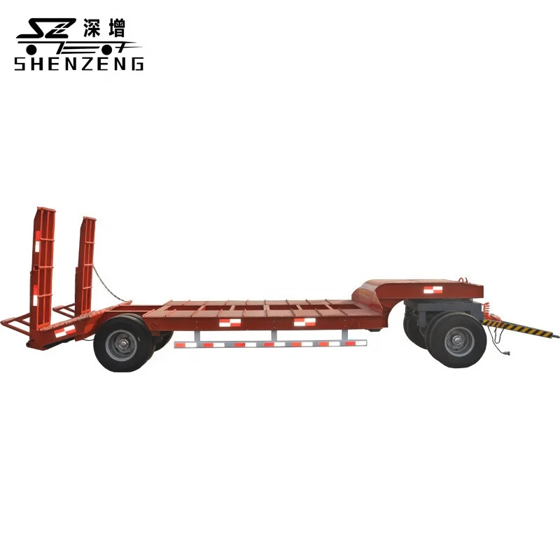 13ton Flatbed Trailer for Excavator Transport Water Well Drilling Rig