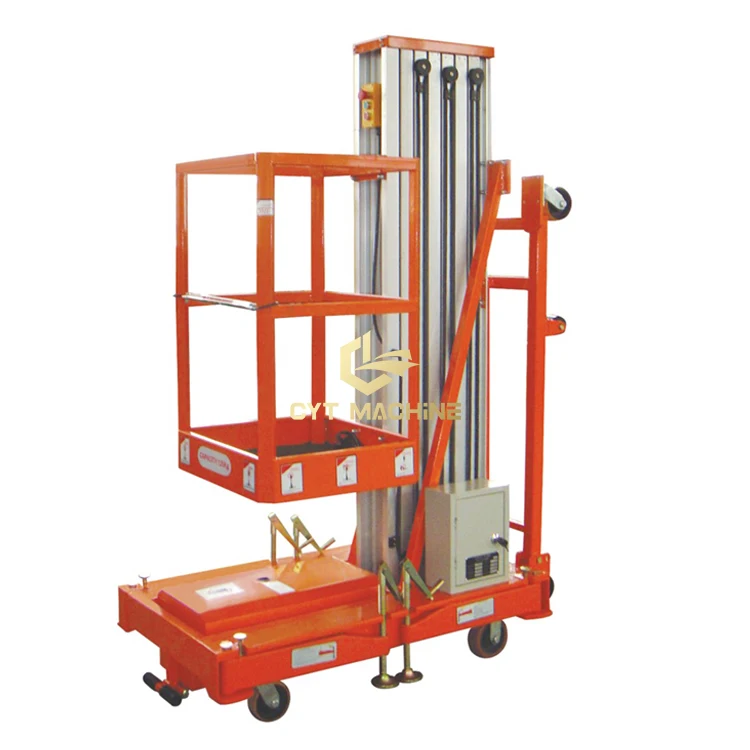 
Tiltable 10m 11m Single Mast Aerial Working Platform Lift Aluminum Lift 