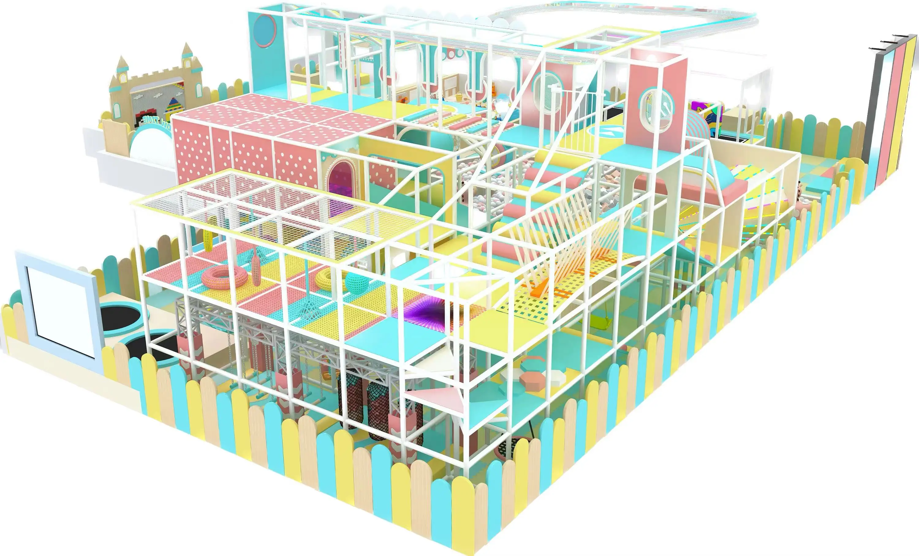New Design Indoor Playground with maze game  High Quality trampoline park Cheap Customized Kids  Playground  for kids