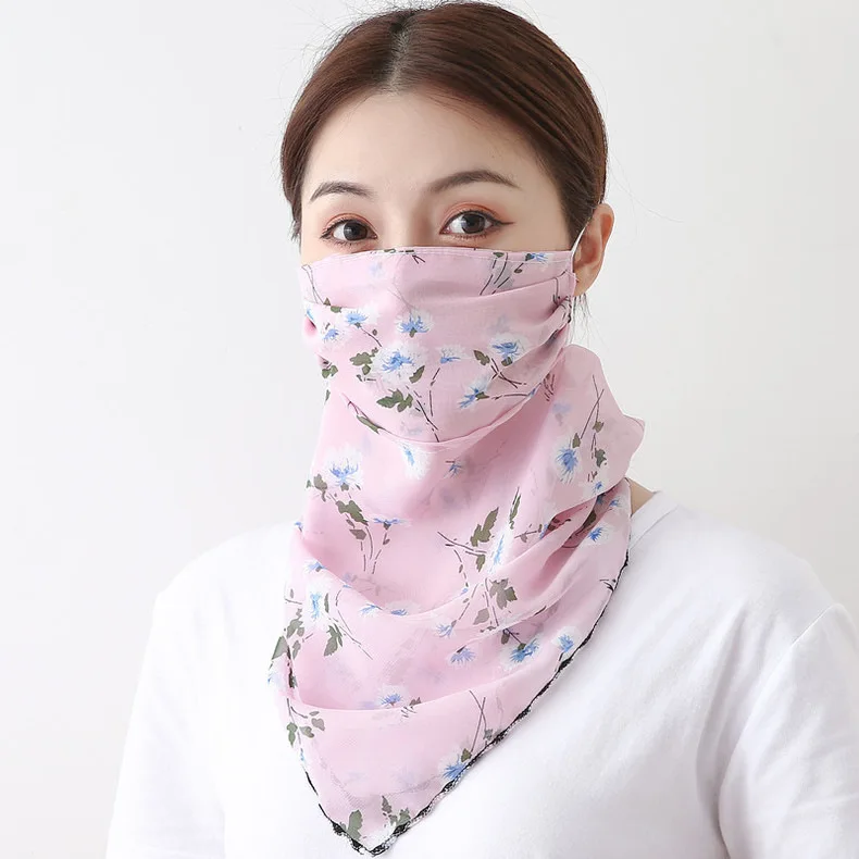 
Chiffon Face Protection Bandana scarf Summer Dustproof Face scarf 