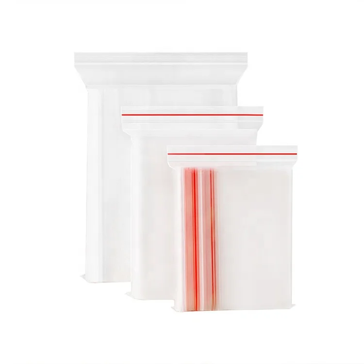 Wholesale in stock  LDPE PE Plastic reclosable  clear PE zip-lock bag