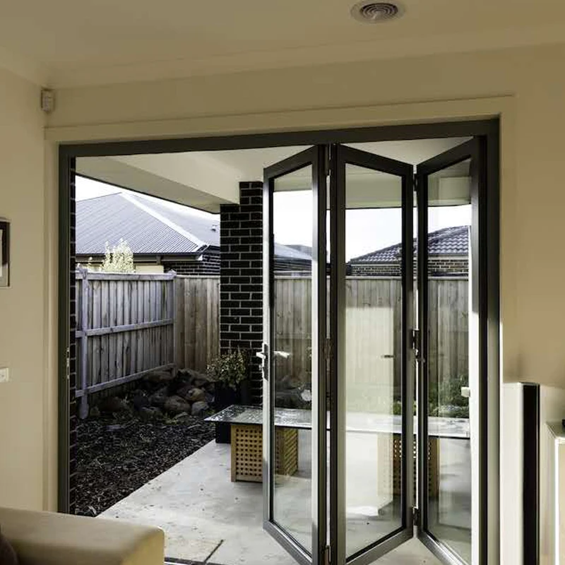 Prefab house Slimline interior  bi folding door and patio aluminum glass folding door window