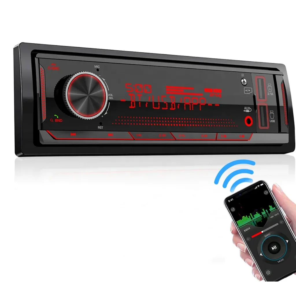 Single Din Bluetooth Car MP3 Player BT 5.0 AM FM Radio 12V Multimedia Car Stereo Music Player With TF SD USB AUX Input AI Voice