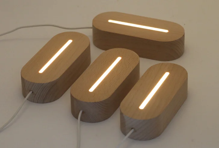 Kanlong 3d Led Night Light Lamp USB Wood Base for home decor