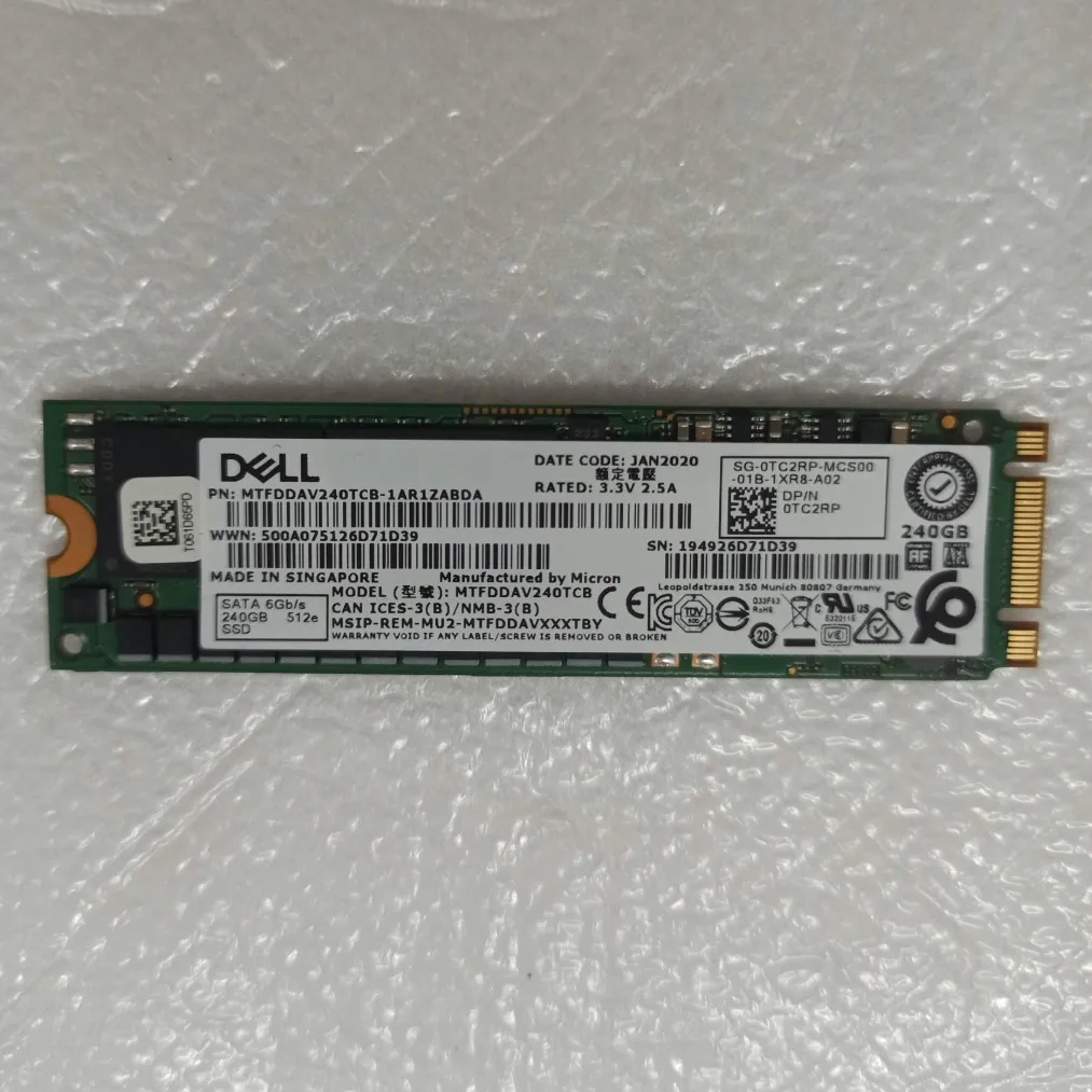 TC2RP MTFDDAV240TCB For Dell  Intel 240GB SSD M.2 SATA Hard Drive