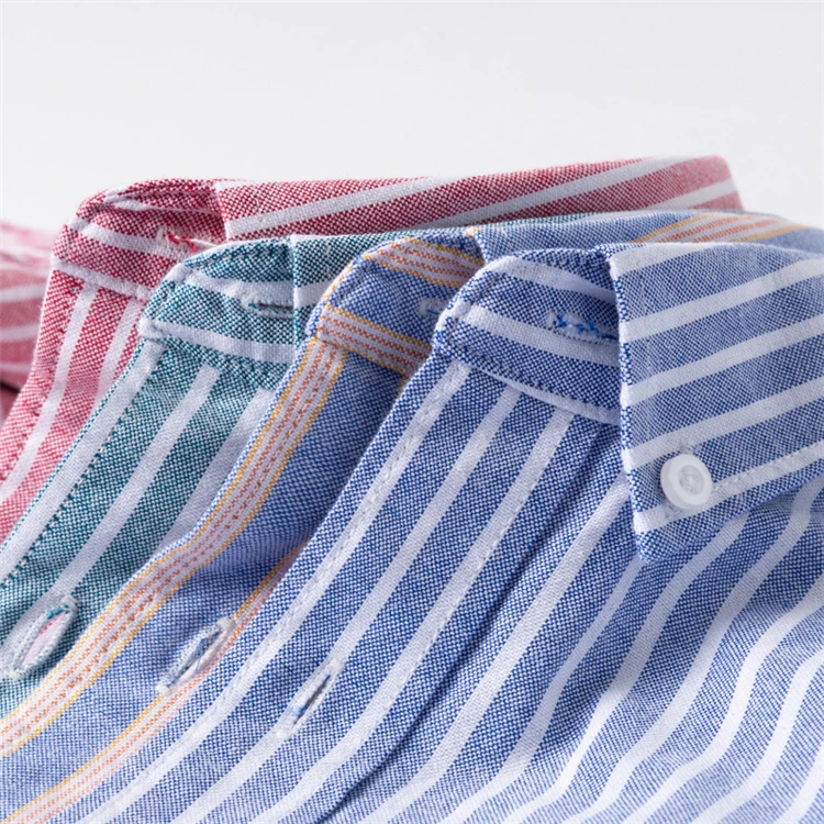 hot selling new design shirt cotton casual anti-wrinkle oxford striped men trendy cotton shirts for work
