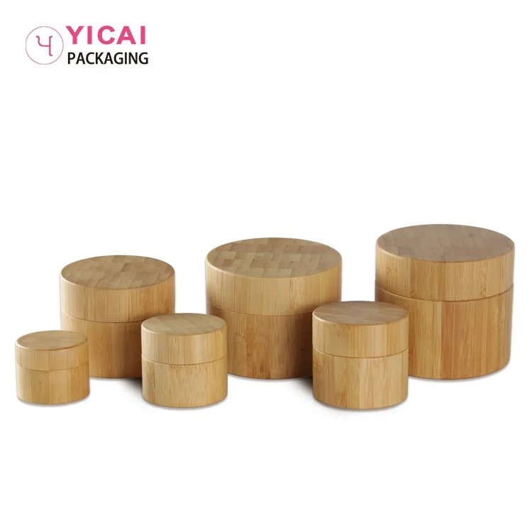 Custom Biodegradable Eco Friendly Luxury PP Bamboo Face Cream Cosmetic Jar Skin Care Container