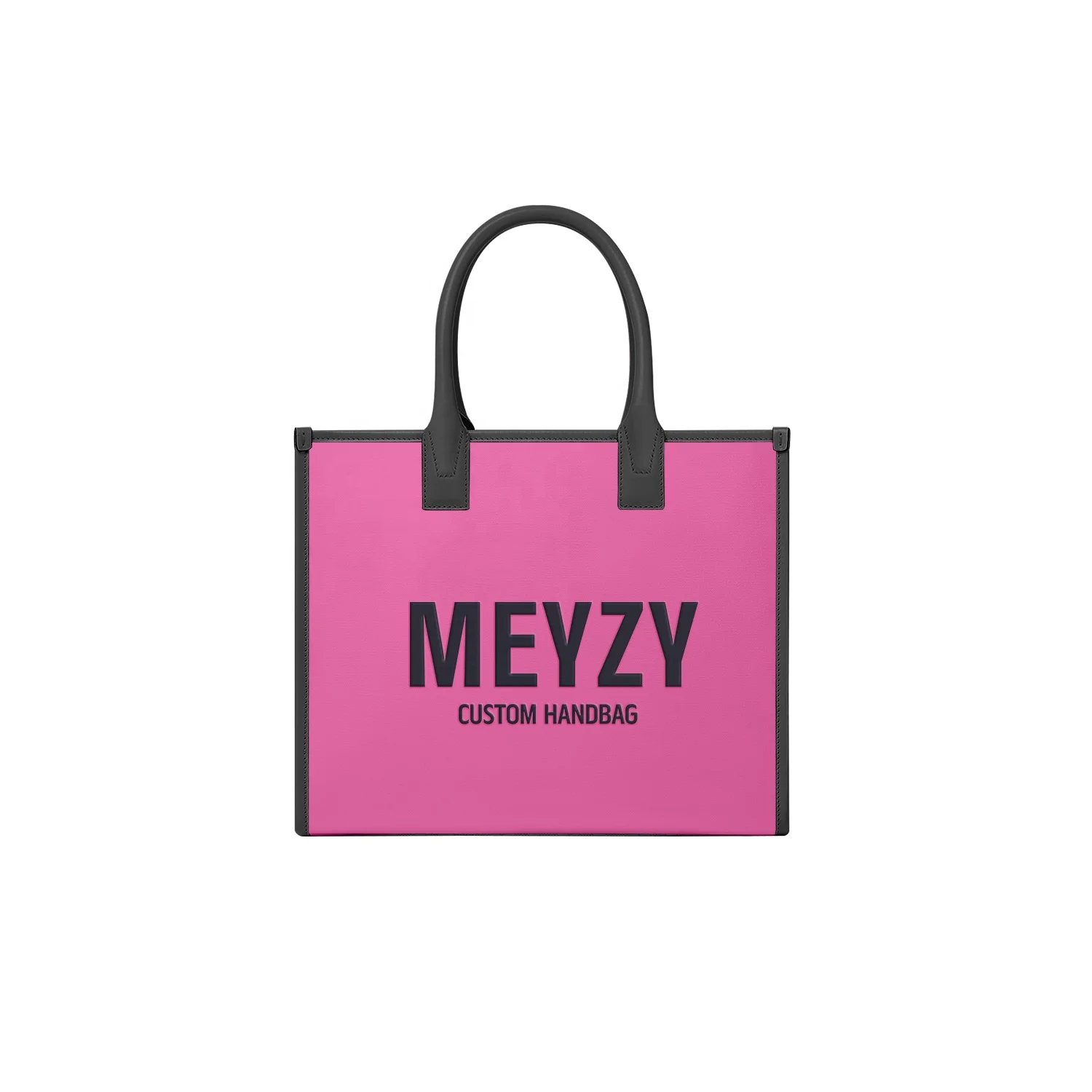 Fashion Custom Logo Print Large Embroidery Cotton Canvas Tote Bag Canvas With Leather Handles