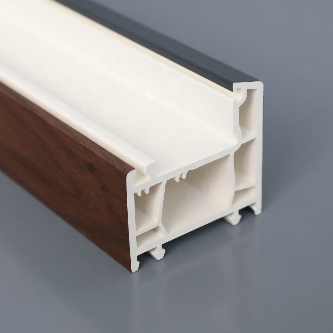 pvc u perfiles de ventana blanco Color de madera upvc profiles of window white wood color