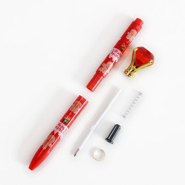 O&Q Shining crystal big diamond pen wholesale 0.7mm blue cute ball pen ECO plastic pens with logo for school and office business