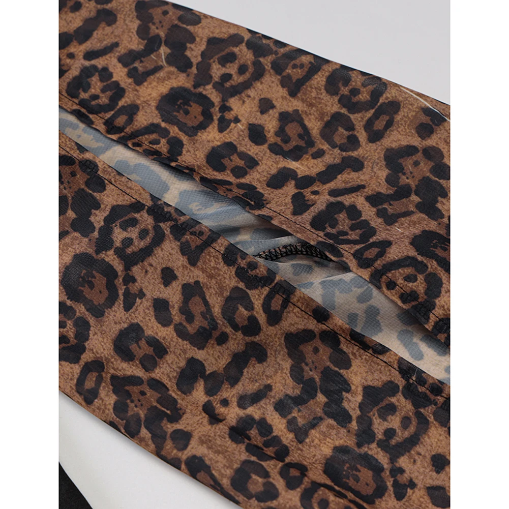 2024 New Fashion One Piece Tops Leopard Long Sleeve Retro Body Suit Women Bodysuit