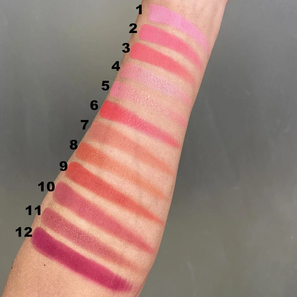 New Wholesale Make Your Own Brand Vegan Blush Pallets 12 Colors Makeup Powder Single Blush Palette Private Label