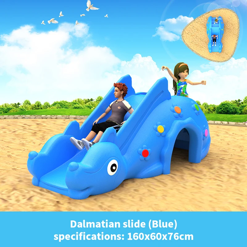 Spotted Dog Shape Kids Residential Plastic Outdoor Slide Toddler Cute Play Set Children Plastic Outdoor Playground Equipment