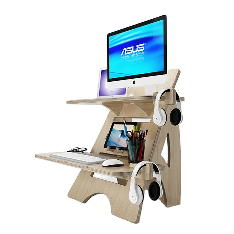 Professional Customized DIY Small Sit Stand Folding Writing Desk Computer Table