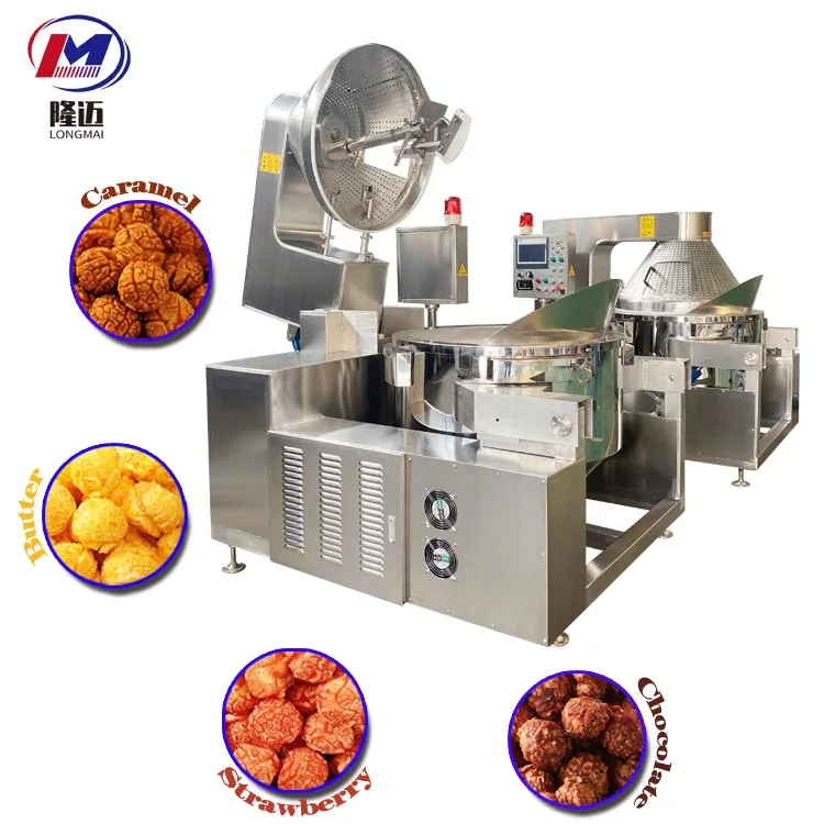 New model large scale industrielle chicken popcorn manufacture frying machine coating tumbler popcorn producing machine