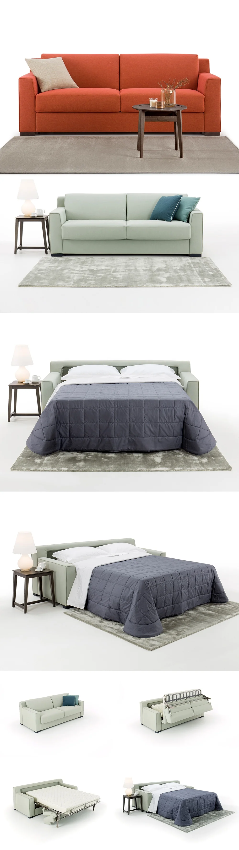 Modern Small Department Room Folding Sofa Bed Fabric Sleeper Sofa