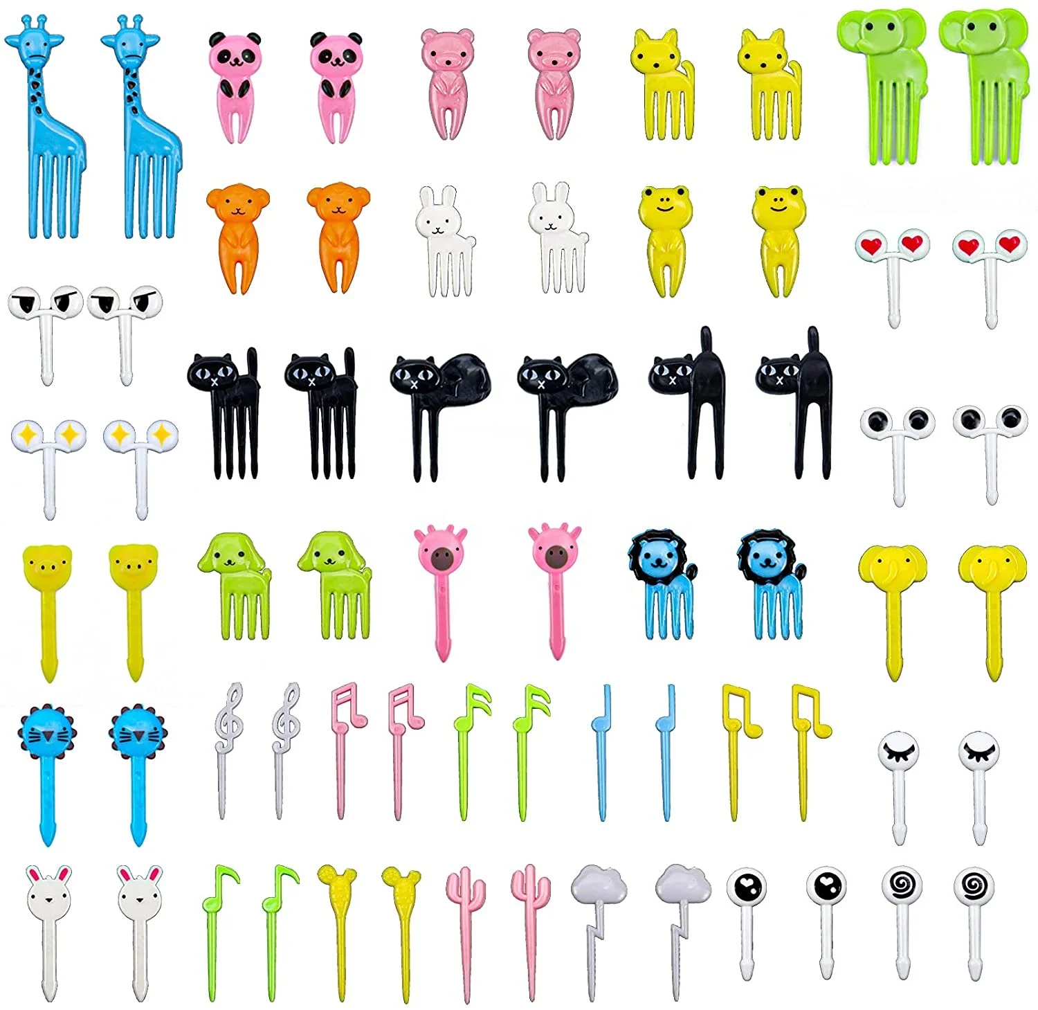 Low MOQ cute food grade animal  tenedores para fruta mini  party lunch sticks