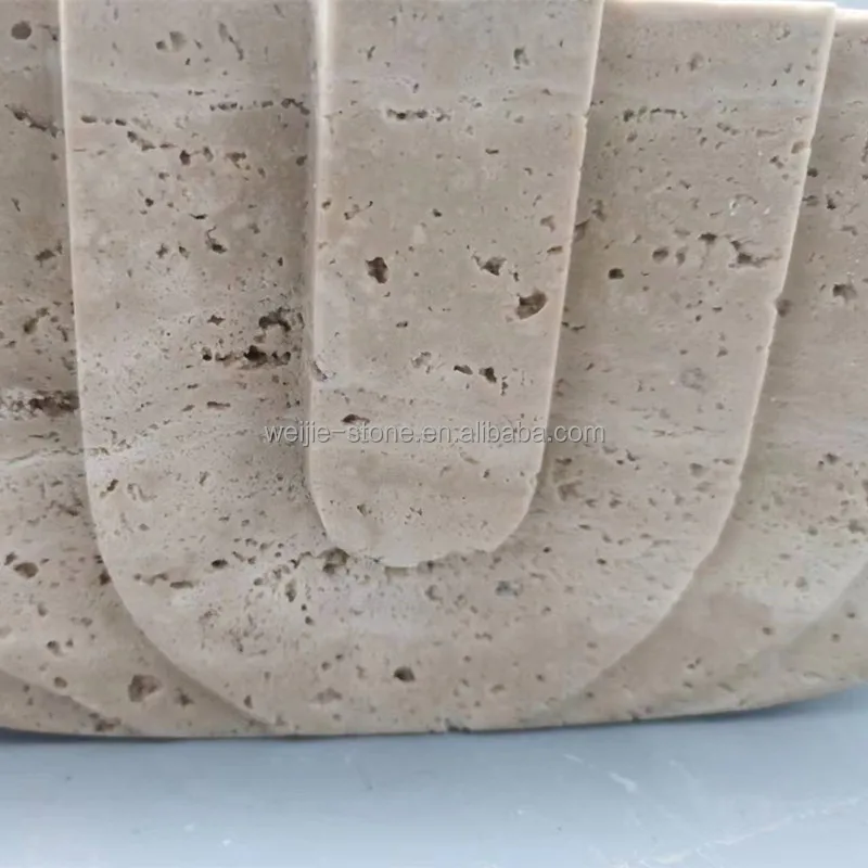 New Arrive Wholesale Home Decor Natural Stone Decorative Luxury Beige Travertine Marble Candle Holder