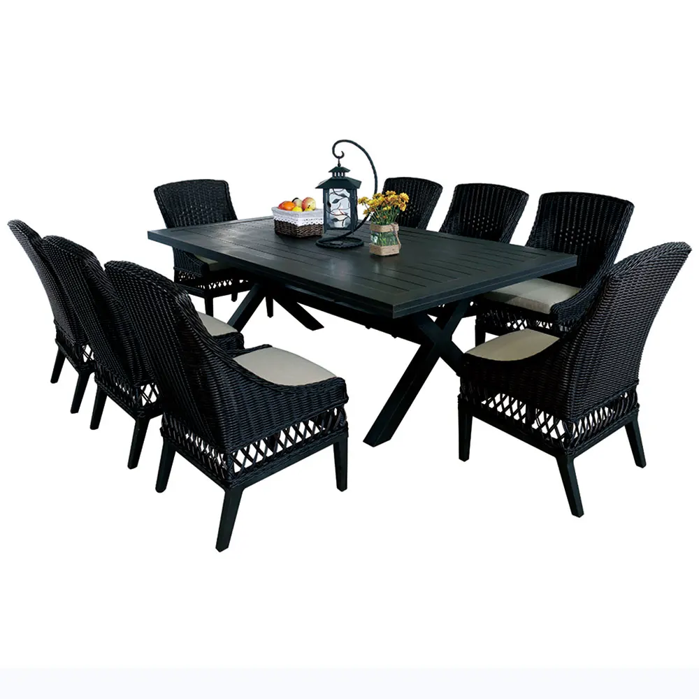 
Antique Garden Use 8 Seater Outdoor Wicker Dining Set 