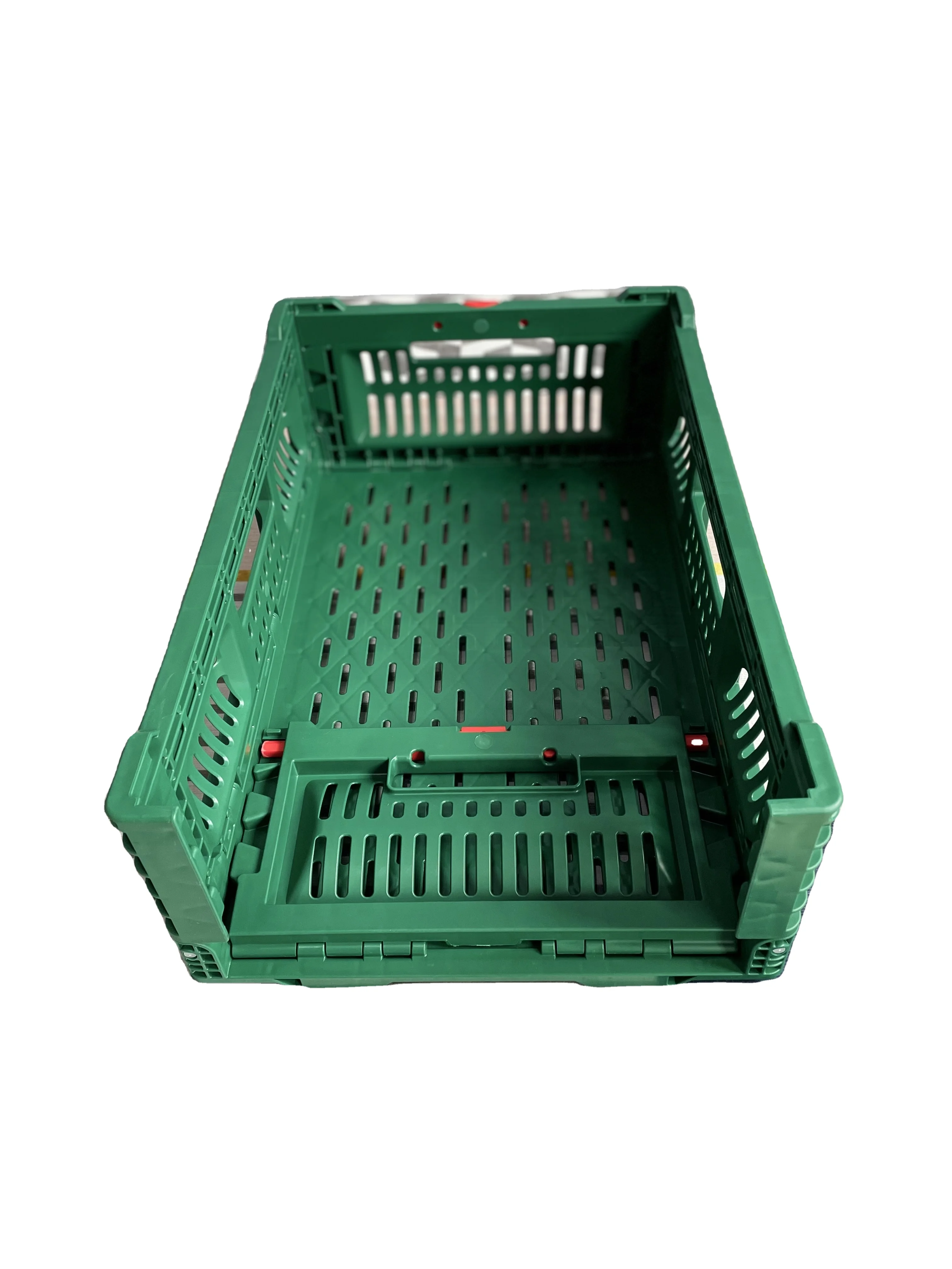 500x330x170 mm mesh wall reusable and collapsible plastic folding box crate for fruit and vegetable storage