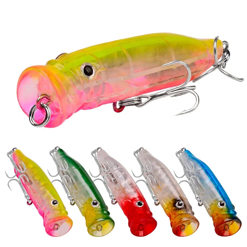 5 Colors ABS 7cm 9g Popper Fishing Bait Hard Lure Floating Swimbait With Inner Balls Support customization