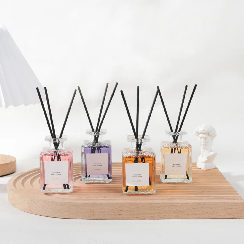 Custom Packing Glass Bottle Perfume Essential Oil Reed Aroma Reed Diffuser Sets Fragrance Scented Diffuser For Home