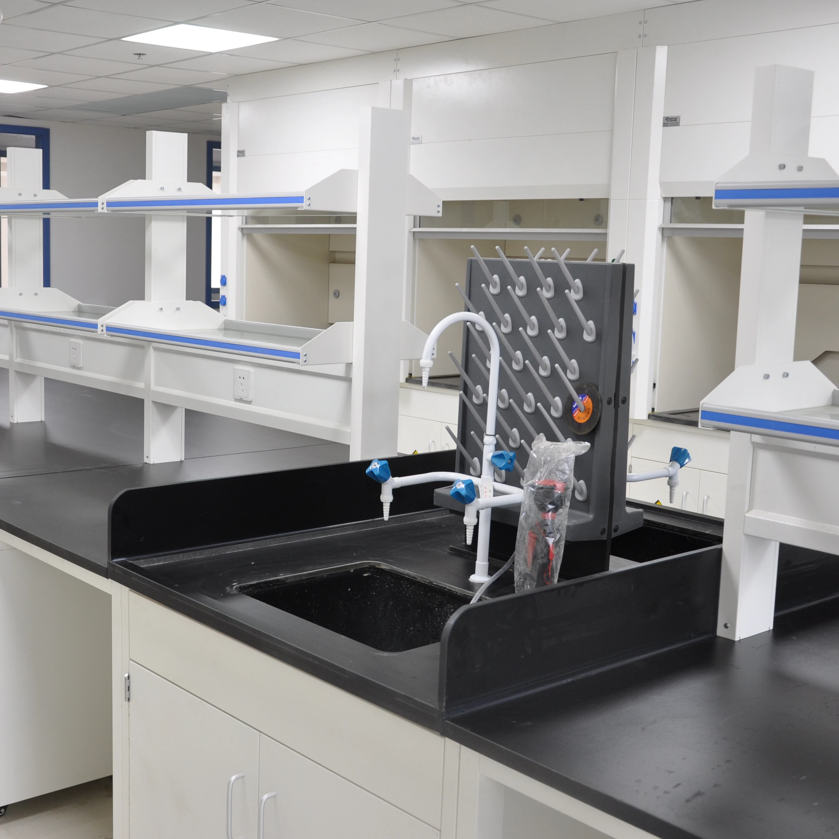 Lab Table With Reagent Shelf Drawer Physical Chemistry Medical Lab Furniture Customized Laboratory Workbench