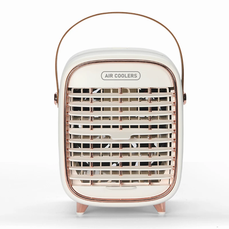Small Stand Air Conditioner Personal Space Mini Air Cooler Fan Rechargeable Water Misting Cooling Fan Portable USB Air Cooler