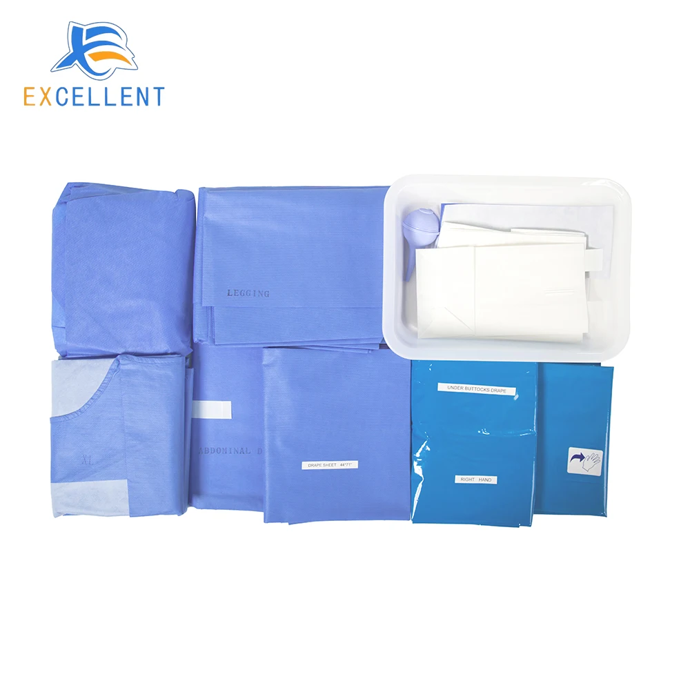 Angiography Drape Set Pack with 2 holes for hospital