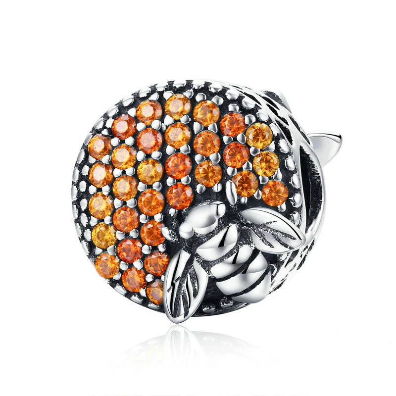 
 925 silver charms the bees and flower charm Fit Pandara Bracelets like a metal detector  
