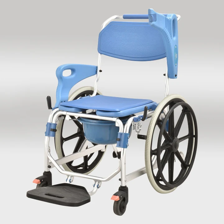 Multi-functional Enhanced Wheel Bath Chair Armrest Can Rotate the Disabled Indoor Mobile Shower Chair