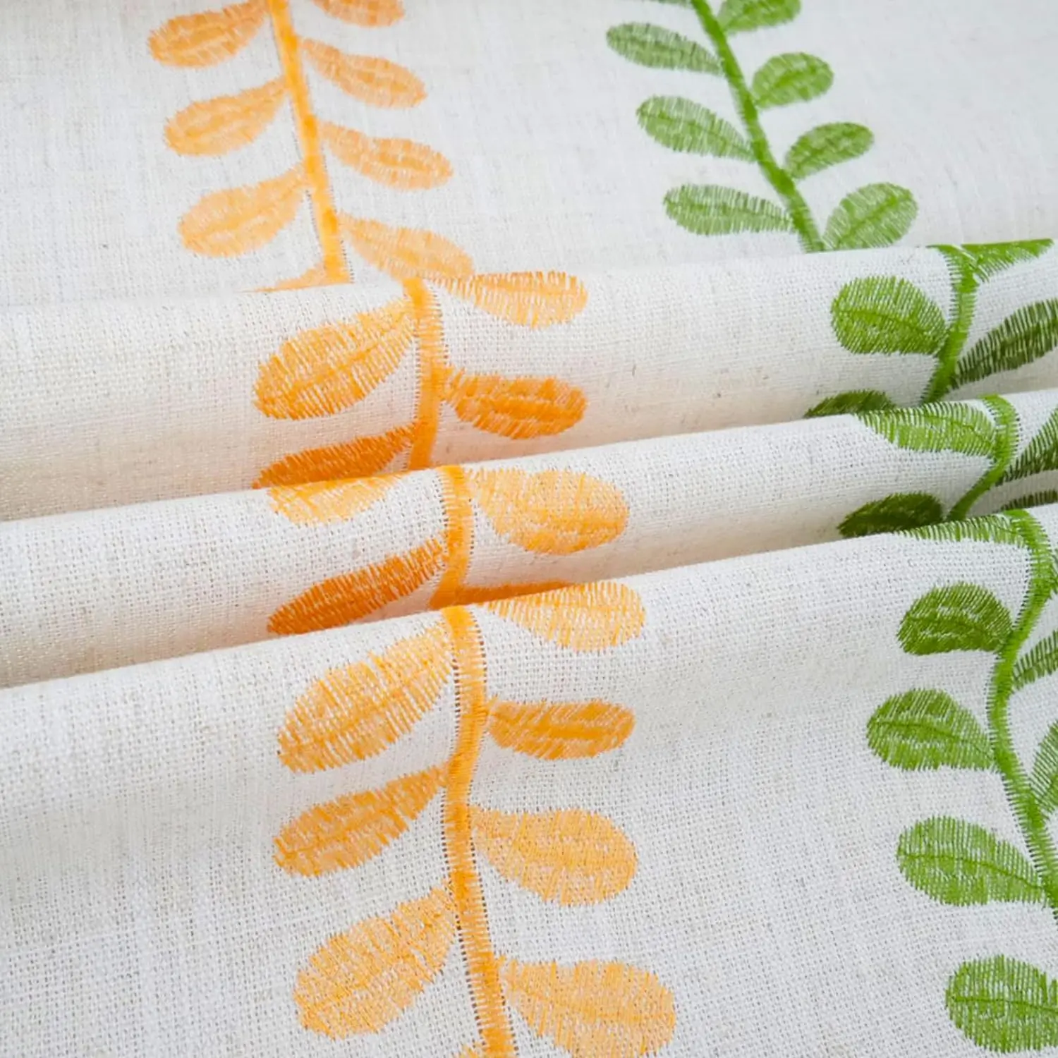 QDTEX Cotton Linen Rectangle Table Clothes Waterproof Embroidered Tablecloth