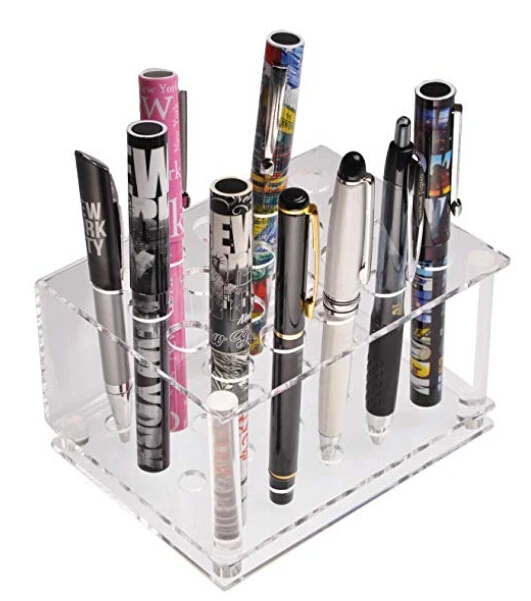 Wholesale Diy Transparent Acrylic Square Round Desktop Storage Multifunctional Student Stationery Storage Pen Holder