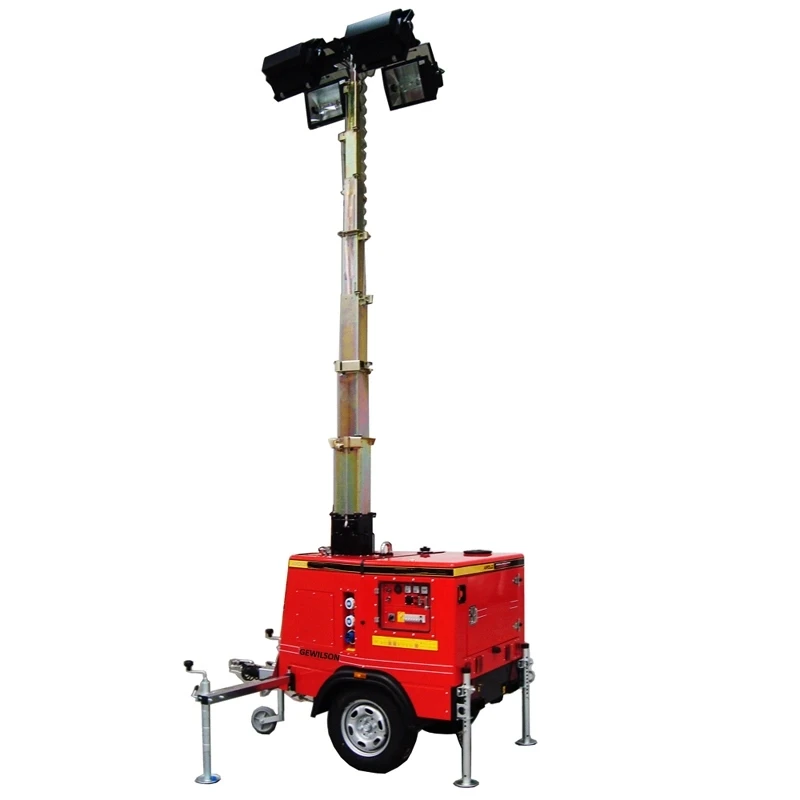 Diesel power  light tower hydraulic mast LED lighting tower with yammar engine