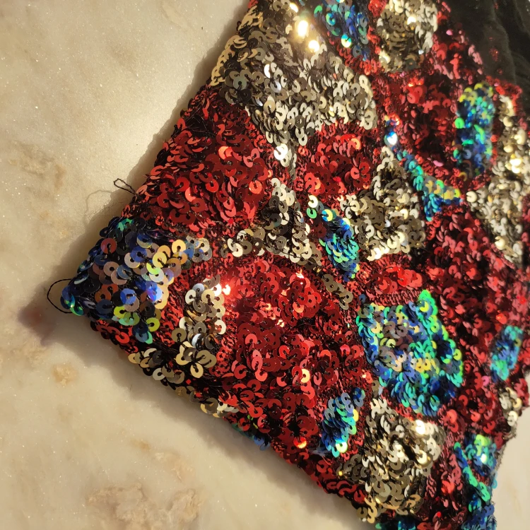 
Textile Cloth Material Reversible Sequin Embroidery Fabrics Sequin Mesh Lace Fabric 