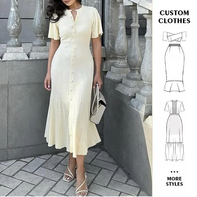Bettergirl 2024 Custom New Summer Sandro French Elegant Robe Sandro Clothes High-end Slim Hollow Fishtail Knitted Dress Women