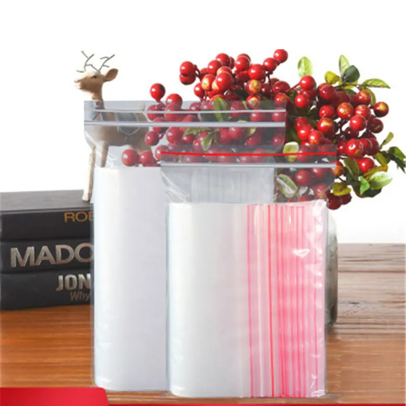 Custom Printed Mini Zipper Clear Candy Chocolate PE Reclosable Plastic Poly Ziplock Food Storage Bags For Underwear Packaging