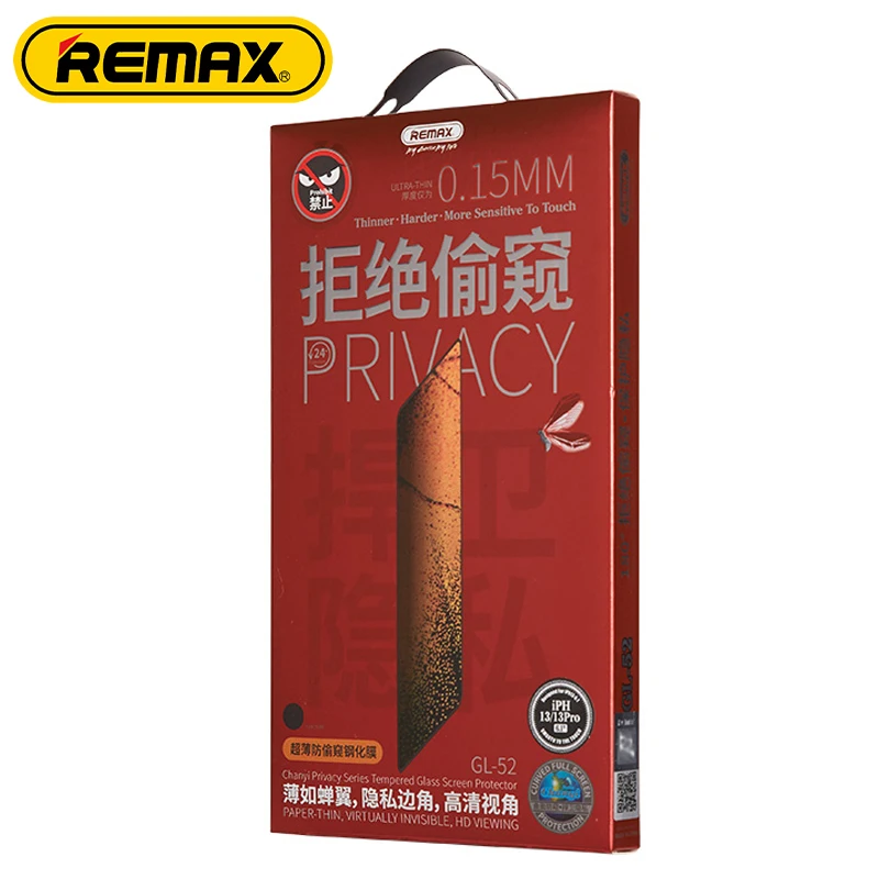 Remax Gl-52 Full screen anti-peeping broken and fingerprint Privacy Tempered Glass Screen Protector For IPhone 13 12
