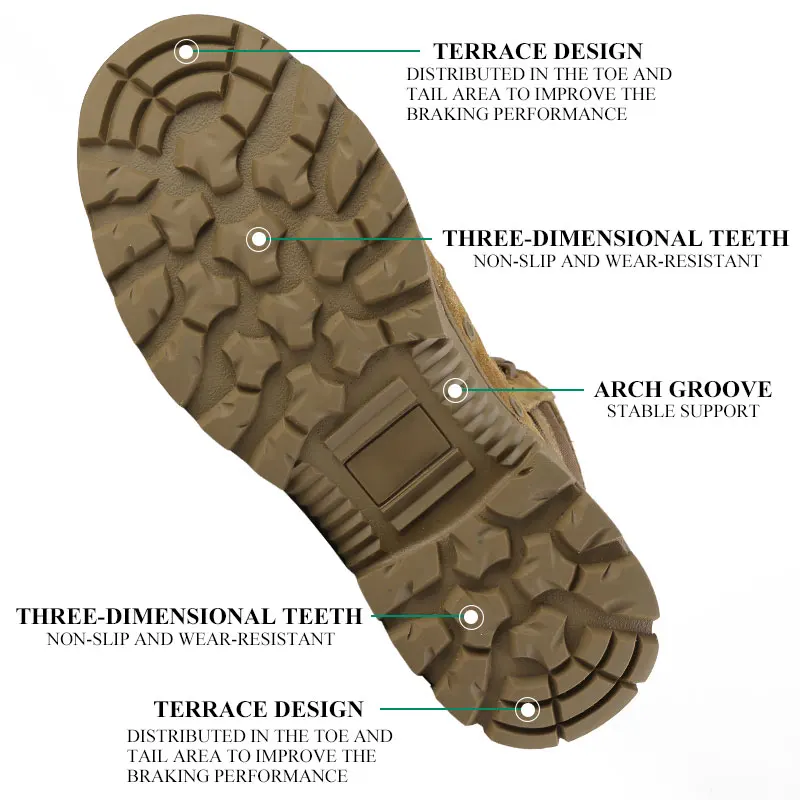 Custom Cordura Desert Tactical Combat Desert Boots Tactical Mens Walking Waterproof Boots