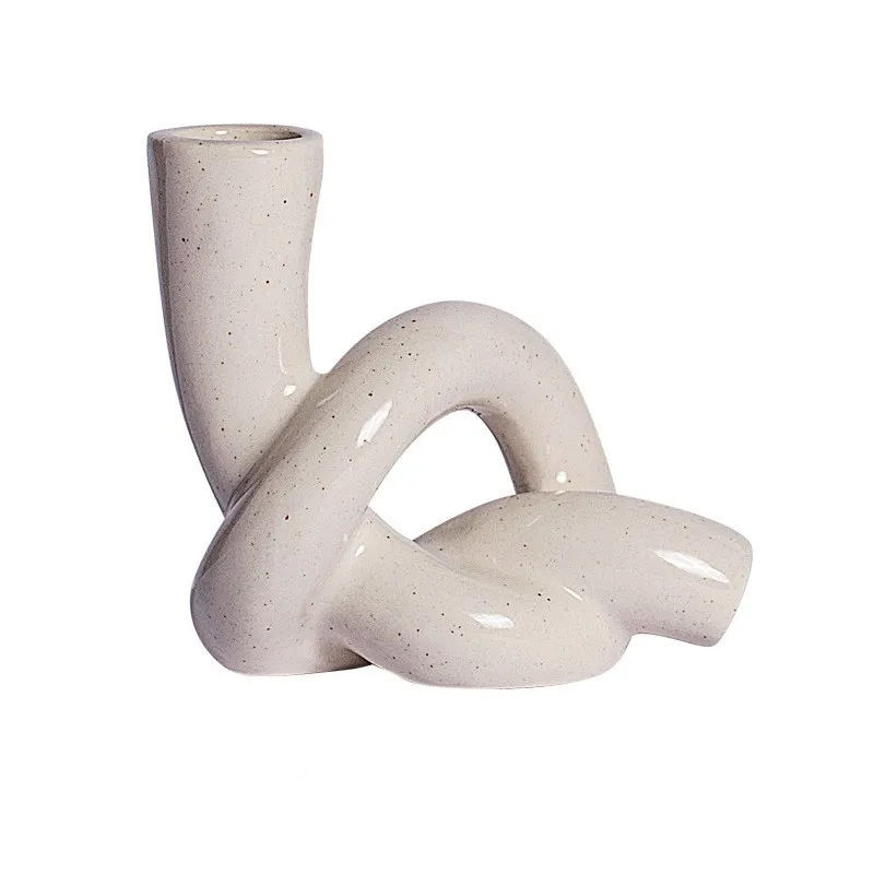 Popular Elegant Wrist Rope Shaped Candle Stand Decorative Tabletop Porcelain Candle Holder for Home Party Night Light Wholesale