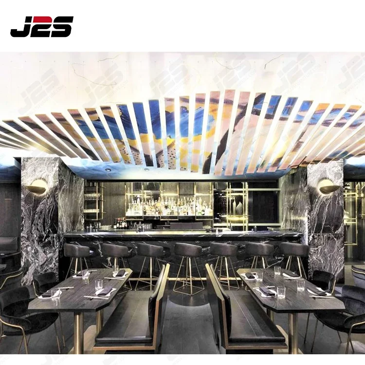 Custom American Panama brushed plated Stainless steel pizza restaurant sofa table and chair furniture for bar cafe