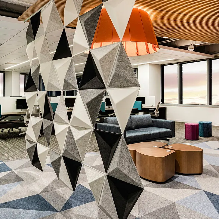 Soundproof screen 100% Pet Acoustic Panels Sound Absorption 3D Wall Panel