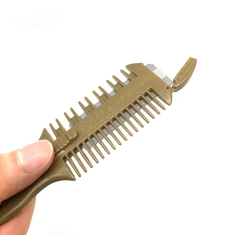 Hair Cutting Razor Comb Double Edged Hair Cutting Razor Comb Gold Comb With Razor
