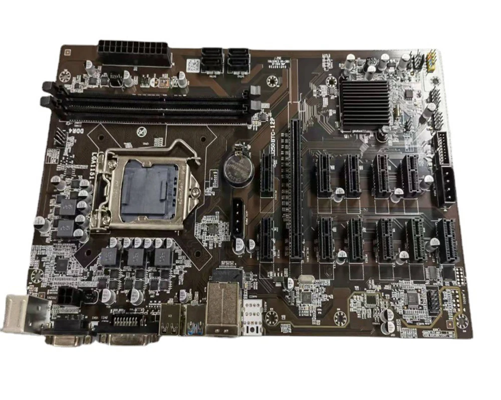 Hot Selling 12 Graphics Cards 12 GPU motherboard B250BTC-12P with Intel B250 Chipset