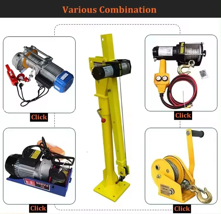 1 Ton Mobile Foldable Small Truck Mounted Crane Hydraulic Telescopic Boom Car Crane
